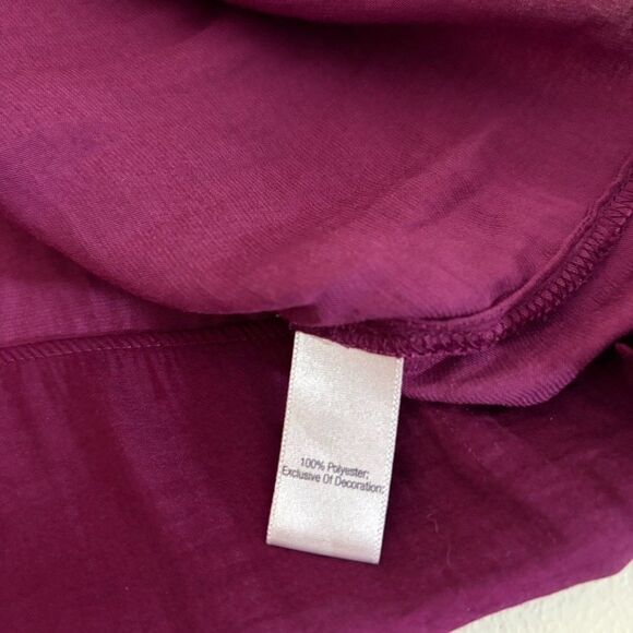Jennifer Lopez Blouse Women's XS Purple V-Neck Long Sleeve Lightweight Top - Picture 7 of 8